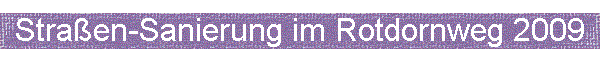 Straen-Sanierung im Rotdornweg 2009
